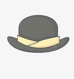淡黄色带子黑色帽子可爱服饰图标高清图片