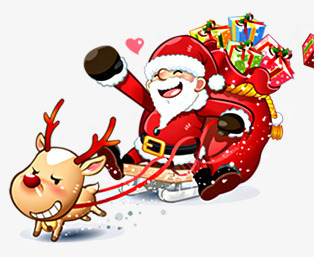 手绘卡通圣诞老人麋鹿装饰png免抠素材_新图网 https://ixintu.com 卡通 圣诞老人 装饰 麋鹿