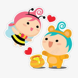 情侣蜜蜂卡通高清图片