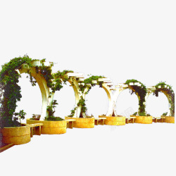 圆拱铁门绿色植物高清图片