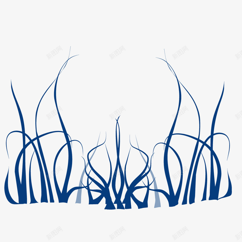 深蓝色丝状海洋植物png免抠素材_新图网 https://ixintu.com 丝状 植物 海洋 深蓝色