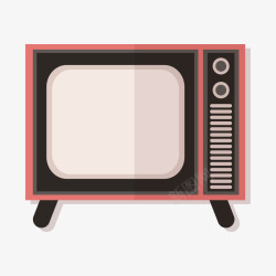 怀旧电视机红黑色的老式电视机矢量图高清图片