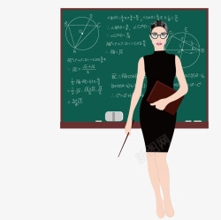 性感的美女数学教师矢量图素材
