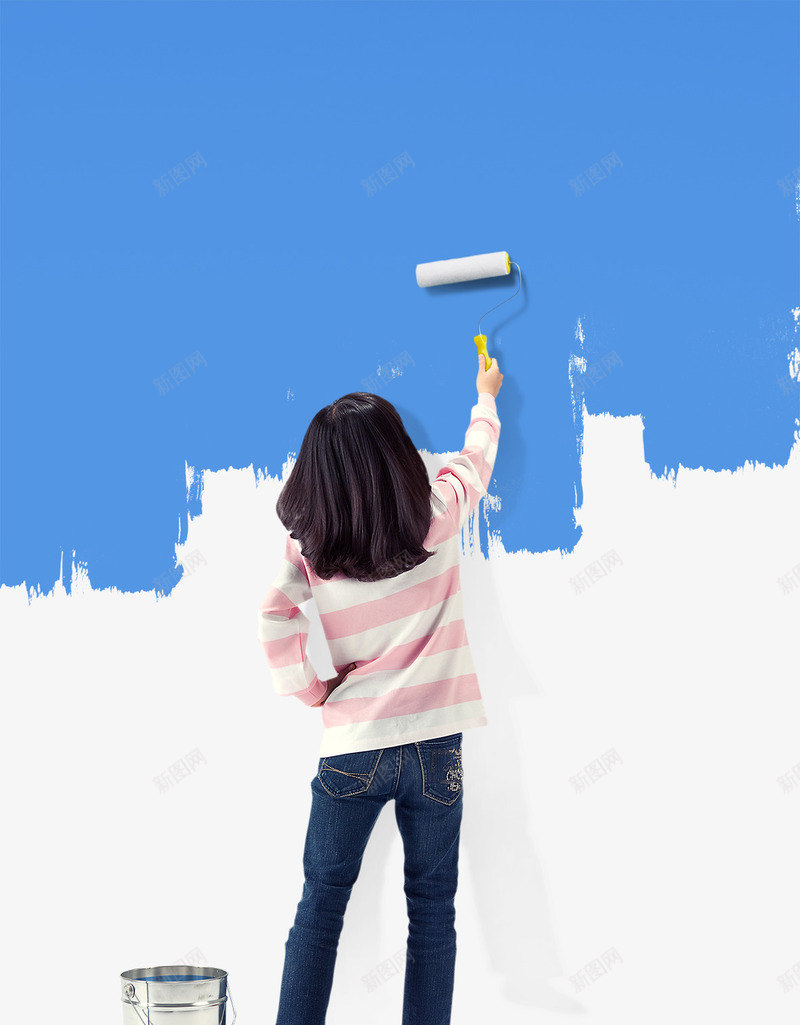 刷墙人物背景png免抠素材_新图网 https://ixintu.com 上班族 刷墙工人 油漆桶 粉刷工人