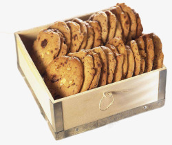 香酥板栗饼干木盒美味焦糖饼干高清图片