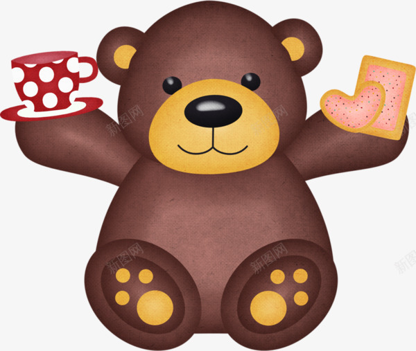 棕色卡通玩具小熊png免抠素材_新图网 https://ixintu.com 卡通手绘 咖啡杯 棕色 玩具小熊