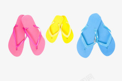 舒适人字拖紫蓝黄色不易吸水的海边沙滩鞋实高清图片