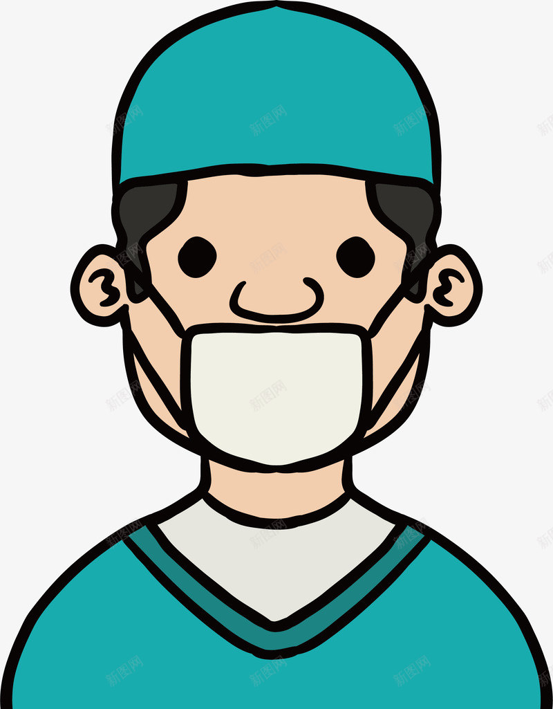 卡通医护人员戴口罩图片