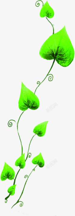 绿色卡通花草植物素材