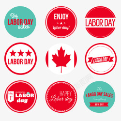 加拿大劳动节徽章素材