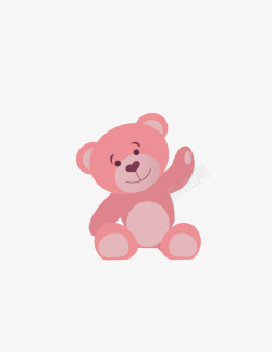 粉色玩偶素材粉色小熊矢量图高清图片