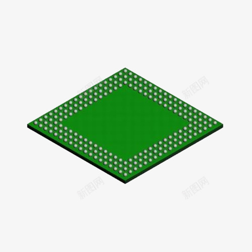 绿色芯片png免抠素材_新图网 https://ixintu.com 智能仪器 智能芯片 未来科技 科技 芯片