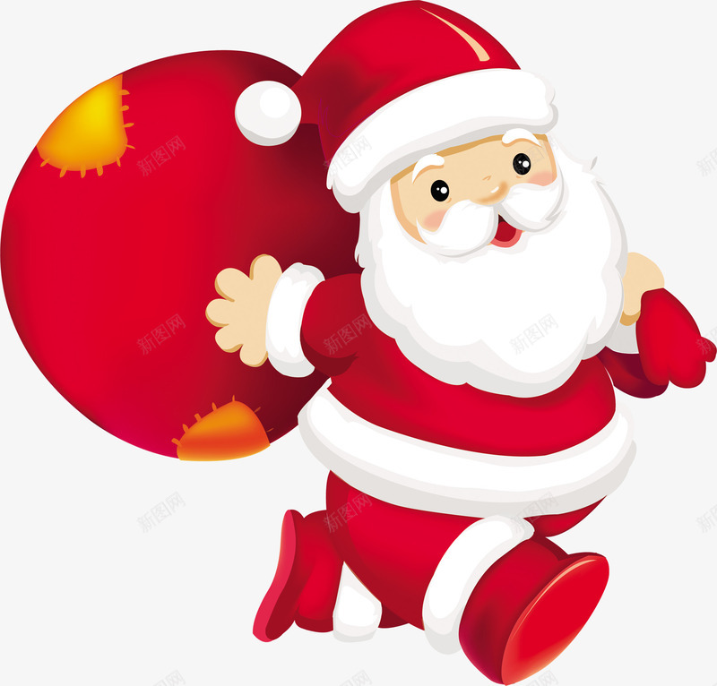 扁平风格手绘红色的圣诞老人造型元素png免抠素材_新图网 https://ixintu.com 元素 圣诞老人 扁平 红色 造型 风格