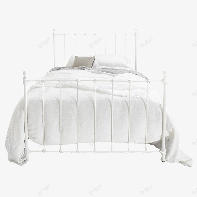 3D3d家具床psd免抠素材_新图网 https://ixintu.com 3d卡通装饰 3d家居模型 卧室 卧房 床 白色 铁艺
