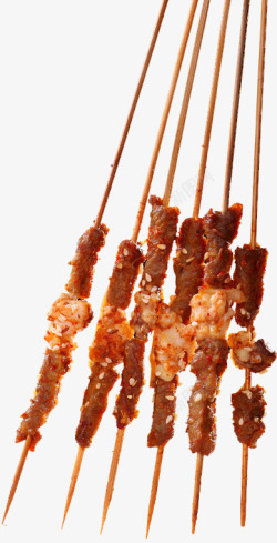 美食实物图新疆风味羊肉串烧烤高清图片