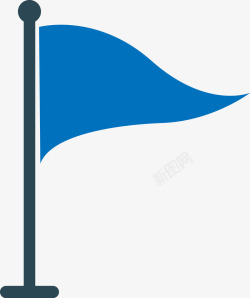 蓝色的l标蓝色三角形旗子图图标高清图片