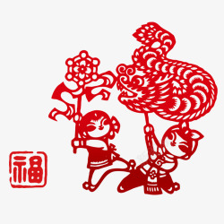 红色舞龙队伍传统民间艺术社火高清图片
