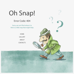 手绘404私家侦探错误页面高清图片