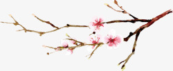 插花手绘梅花中式艺术插花矢量图高清图片