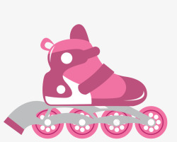 粉色轮滑鞋粉色单排卡通轮滑鞋矢量图高清图片