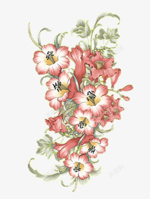 鲜嫩的手绘花png免抠素材_新图网 https://ixintu.com 好看的花 手绘 漂亮的花 粉色的花