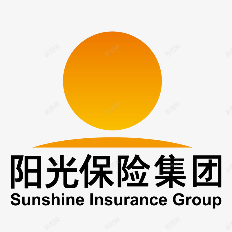 黑色阳光保险logo标识矢量图图标ai_新图网 https://ixintu.com logo标识 保险 圆弧 太阳 标志 阳光 集团 矢量图
