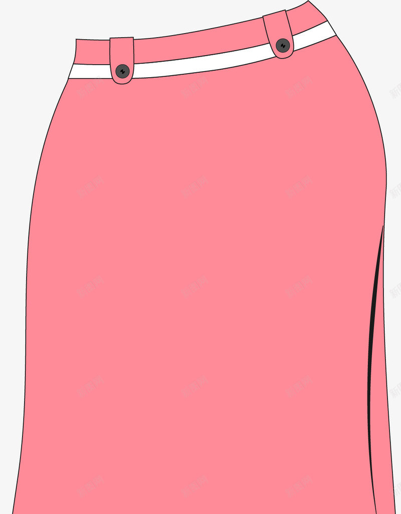手绘女裙png免抠素材_新图网 https://ixintu.com 卡通 女装 少女 手绘 收腰 粉色 裙子