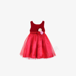 红丝绒儿童礼服裙素材