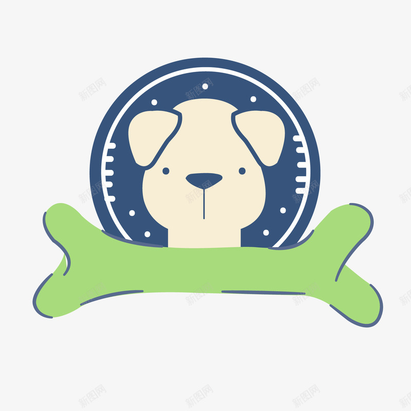 宠物狗标签png免抠素材_新图网 https://ixintu.com 卡通小狗 卡通骨头 宠物小狗 文案背景
