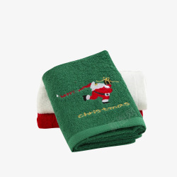 绿色圣诞老人装饰毛巾素材
