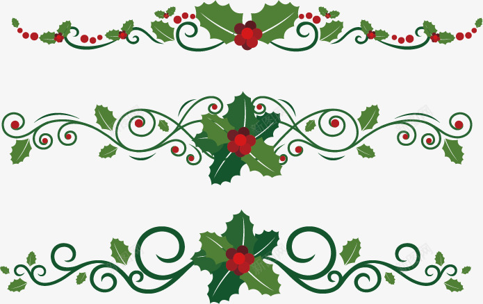枸骨横条矢量图ai免抠素材_新图网 https://ixintu.com 圣诞 圣诞节 枸骨 红色 绿叶 绿色 花 装饰 矢量图