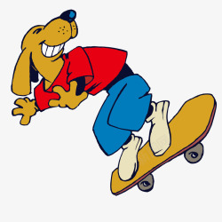 卡通滑板车滑板车小狗高清图片
