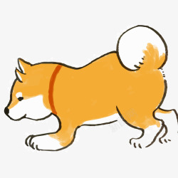 宠物毛发护理玩耍的卡通萨摩耶小狗高清图片