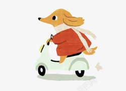 电动机骑车的小狗高清图片