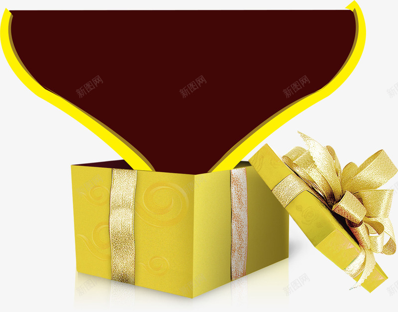 黄色礼盒中的红色爱心国庆png免抠素材_新图网 https://ixintu.com 国庆 爱心 礼盒 红色 黄色
