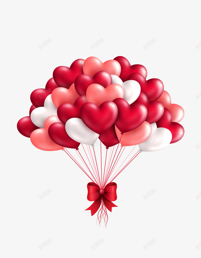 红色甜蜜爱心气球png免抠素材_新图网 https://ixintu.com 气球 气球墙 爱心 甜蜜 红色