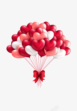红色甜蜜爱心气球素材