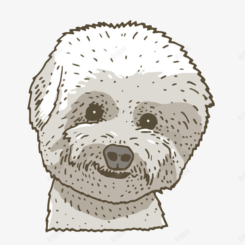 卡通手绘白色的宠物狗png免抠素材_新图网 https://ixintu.com 创意 动物 卡通手绘 可爱的小狗 宠物狗 白色