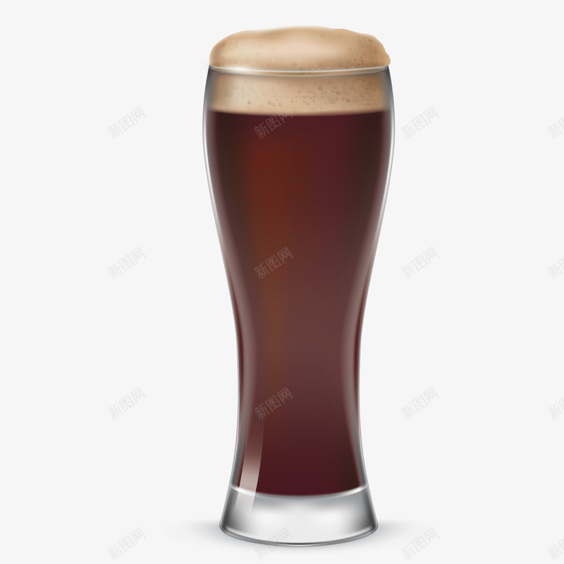 黑啤矢量图ai免抠素材_新图网 https://ixintu.com 3D PNG免抠图下载 啤酒 啤酒节 杯子 玻璃杯 矢量图