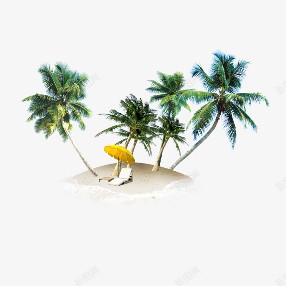 海边沙滩晒太阳png免抠素材_新图网 https://ixintu.com 叶子 树 沙滩 海边 漫步 阳光