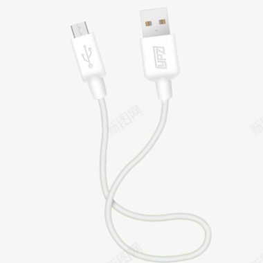 白色短USB线图标图标