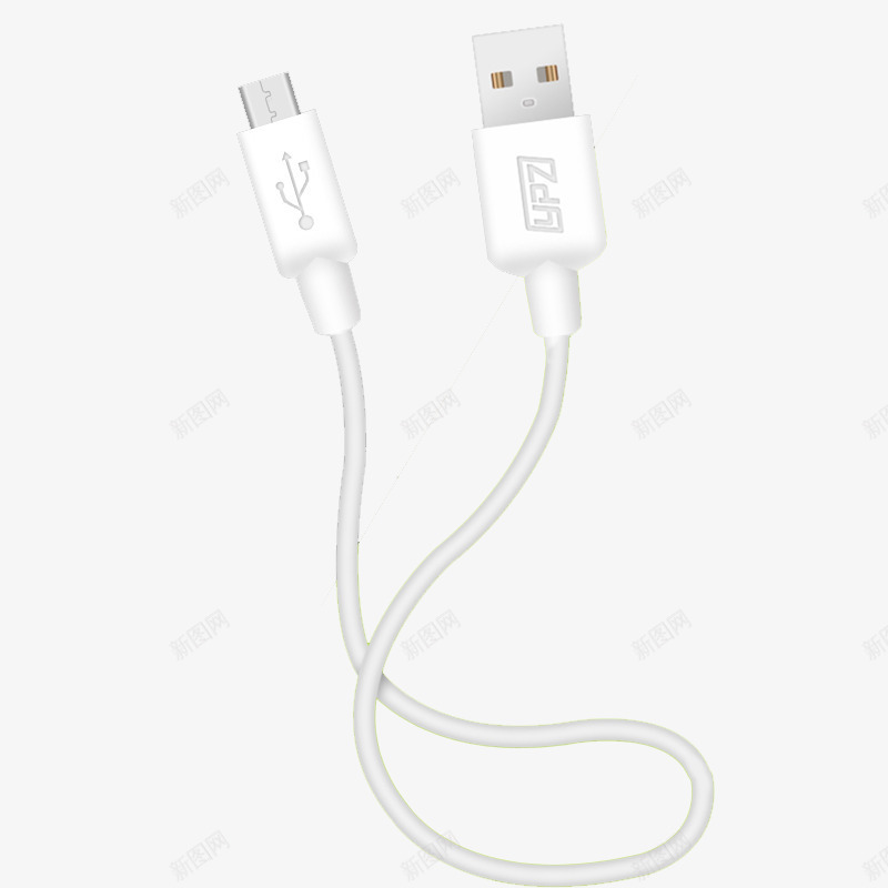 白色短USB线图标png_新图网 https://ixintu.com 3C USB USB线 usb充电线 充电线 手机线 插头 数据线 数码产品 电源线 苹果系统