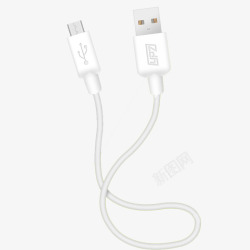 充电插头白色短USB线图标高清图片