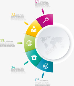 多彩半圆主流程示意图高清图片