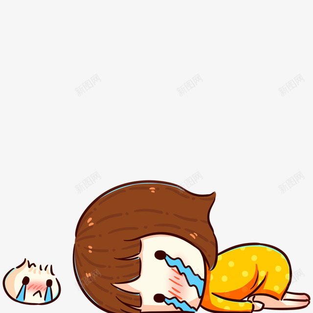 倒地不起哭泣少女卡通png免抠素材_新图网 https://ixintu.com 倒地 卡通 哭泣 少女