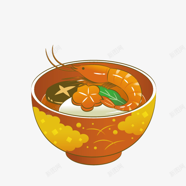 卡通红色味增汤png免抠素材_新图网 https://ixintu.com 卡通味增汤 新年食物 日式食物 红色小碗