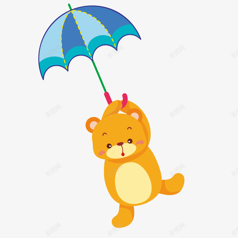 抓着雨伞的小熊矢量图ai免抠素材_新图网 https://ixintu.com 创意 动物设计 卡通 小熊 手绘 雨伞 矢量图