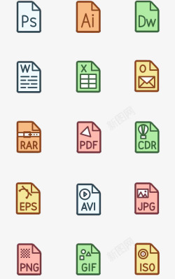 ADOBE软件扁平化办公图标高清图片