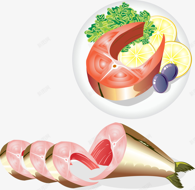 鱼类菜肴png免抠素材_新图网 https://ixintu.com 海鲜 美食 鱼 鳕鱼