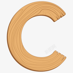 木板字母C素材
